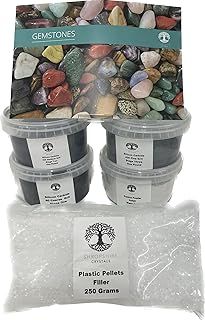 Grit Refill Kit for Rock Tumbler Machines - 4 Pounds Grits Media + Poly Plastic Pellets - Polish for Any Brand Tumbler