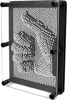 Global Gizmos 50350 Metal Pin Art Impression Toy/Fantastic Stocking Filler or Secret Santa Gift / 3D Fun Desktop Sculpture Gadget/Classic Retro Game / 18cm x 13cm