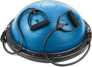 Trainer Inflatable Stability Ball Board With Resistance Bands for Strength Training and Pump 60cm