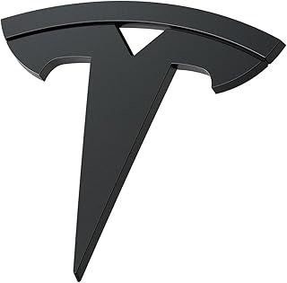 Spigen Tesla Model 3 2024 - Current Highland Front Emblem Logo Sticker Decals, Premium Full Cover, PC Scratch Resistant Material, Designed for Tesla Model 3 Accessories - Black