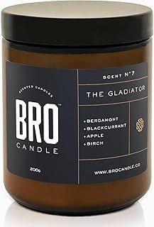 Candles for Men - Gladiator by Bro Candle - Natural Scented Soy Wax Aventus Inspired Candles | Scent - Creed Aventus, Bergamot & Citrus | Birthday Gift for Men | 40-50 Hour Burn Time