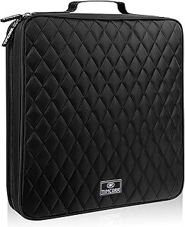 TIMCORR CD Case DVD Holder Storage: 160 Capacity DVD Cases Organizer Portable Wallet Storage - CD Plastic Protective Carrying Binder for Home Travel (Black)