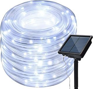 Solar Rope Lights Outdoor,KINGCOO Waterproof 72FT 200LED Tube Copper Wire Pipe Twinkling Solar Fairy String Lights for Garden Yard Home Wedding Party Christmas Lighting Decorations (White)