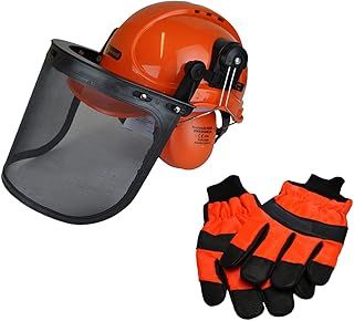 RocwooD Chainsaw Safety Helmet/Hard Set & Extra Large Gloves