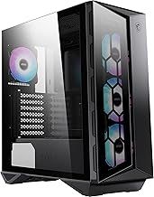 MSI MPG GUNGNIR 110R Mid-Tower PC Case - Tempered Glass, ATX, M-ATX & Mini-ITX Capacity, 4 x 120mm ARGB fans with Hub Controller, Magnetic Dust Filter, USB 3.2 Gen 2x2 Type-C, Gen 1 Type-A Ports