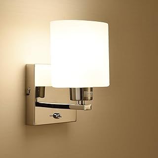 HARPER LIVING Wall Light 1xE14 Modern Wall Sconce with ON/Off Toggle Switch, Polished Chrome Finish Indoor Reading Light, Oval Shade Class 2 Double Insulated Wall Lamp for Bedroom Living Room Hallway