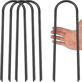 Trampoline Anchor Kit,6.8 * 30.50 cm Heavy Duty U Shaped ground anchor Tent Pegs,8 mm Thick Anchorage Stakes,Windproof Stainless Steel Ground Pegs Fits Trampolines,Marquees,Swings,Football Goal Posts