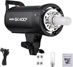 Godox SK400II Professional Compact 400Ws Studio Flash Strobe Light Built-in Godox 2.4G Wireless X System GN65 5600K with 150W Modeling Lamp for E-commerce Product Portrait Lifestyle Photography