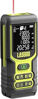 Laser Measure, LASGOO 60m/197ft Laser Measurement Tool, Laser Distance Meter with Ft/In/M Multiple Units, LCD Backlit Display, Pythagorean Mode, Area and Volume, Battery Included