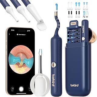 Bebird Ear Wax Removal Kit, Ear Cleaner with Flexible Scope FHD Camera, Ear Camera with Tweezers, Ear Cleaning Kit for Ear/Nose/Throat Examination, Otoscope with Vari Replacement Tips for Adults&Kids