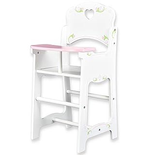 The Magic Toy Shop BiBi Wooden Baby Doll Highchair - Furniture and Accessories for Reborn Dolls - Role Play Toys