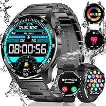 LIGE 1.43'' AMOLED Smart Watch for Men with 3 Straps and Answer/Make Call,Fitness Watch 100+ Sports Modes,Heart Rate/SpO2/Sleep Monitor Smartwatch for Android iOS Phones