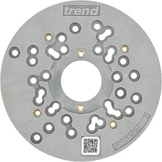 Trend Universal Trim Router Sub-Base, 150mm, Enhanced Compatibility for 1/4 Inch Trim Routers, UNIBASE/Trim, Black, UNIBASE/180