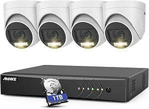 ANNKE 8CH Home 3K Lite AI DVR, Wired Security System with Built-in Mic, 4 X 1080P IP67 Weatherproof Cameras, Human/Vehicle Detection, Color Night Vision, H.265+, 1TB HDD for Surveillance