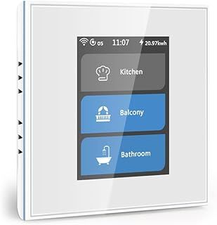 LANBON L8-HS LCD 1/2/3 Gang Smart Light Switch,No Dim,Touch Smart Switch Work with Apple Homekit/Tuya Smart Life, Amazon Alexa/Google Assistant,WiFi Smart Home Light Switch Neutral Wire Required,White