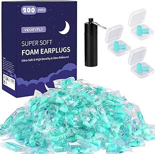 200 Pairs Foam Ear Plugs, 2025 New Soft Disposable Ear Plugs Noise Cancelling with a Travel Case, 38dB SNR Noise Reduction Earplugs for Sleep, Automotive, Construction, Mining