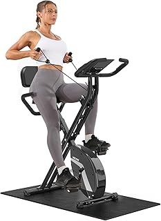 Exercise Bike, Micyox Magnetic Foldable Indoor Cycling Bike with LCD Display and Heart Rate Sensor Home Workout Bike with Resistance Bands Space-saving Fitness Exercise Equipment
