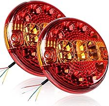 Yinaolan 2Pcs LED Rear Trailer Lights, 12/24V Waterproof LED Tail/Stop/Brake Light, Turn Signal Indicator Lamp for Caravan/Van/Boat/Camper/Truck/Lorry/Tractor (E-mark)