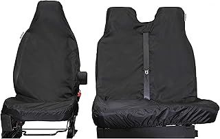 Semi-Tailored Van Seat Cover Set | Driver & Double Passenger Seats | Heavy Duty & Waterproof | To Fit Ford Transit Custom, VW Transporter, Renault Trafic, Citroen Berlingo or Vauxhall Vivaro