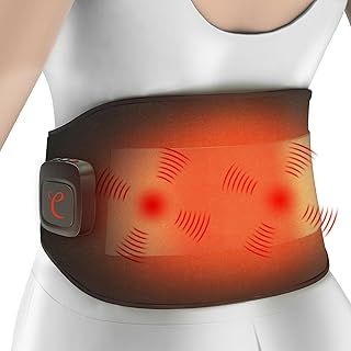 XXL Cordless Infrared Heat Pad for Back Pain Relief, Heated Back Massager with Button & APP Control, 3 Heat Levels & Vibration Modes, Rechargeable Heated Back Warmer for Waist, Period Cramps