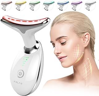 Red Light Therapy Face Massager, Skin Face Lift Device with 7 Colors, 3 Modes Led Facial Sculptor for SkinTightening & Neck Lifting, 45°C EMS Massage Face Toning Firming Machine for Women
