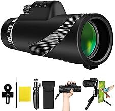 Monocular Telescope for Adults 40X60 Monoculars Telescope High Power with Smartphone Holder Tripod BAK4 Prisms FMC Lens Compact Waterproof HD Pocket Telescope Scope Wildlife Bird Watching Hiking