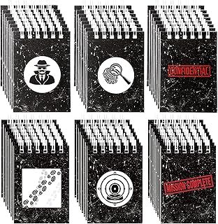 Zhanmai 48 Pcs Spy Theme Secret Notebooks Spiral Notebooks Ninja Mini Notepads for Kids, Detective Spy Theme Parties, Secret Agent Party Favor Props Secret Activity Mystery Party Treat Goody Packs