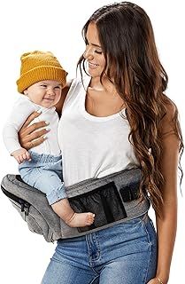 Tushbaby - Safety-Certified Hip Seat Baby Carrier - Mom’s Choice Award Winner, Seen on Shark Tank, Ergonomic Carrier for Newborns & Toddlers, Grey