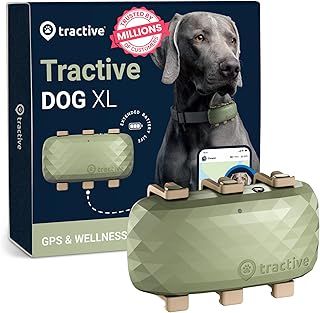 Tractive XL GPS Dog Tracker, Up To 1 Month Battery, Market leader, Worldwide real-time location tracking, Escape Alerts, Monitor Activity & Get Health Alerts