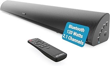 Bluetooth Sound Bar for TV | Built-in Subwoofer | 120 Watts 2.1 Channel Sound | RCA, Optical, and AUX Connection | Wall Mountable | Remote Control included Snowdon TV Soundbar