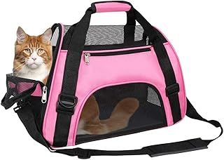 Pet Carrier Bag, Airline Approved Duffle Bags, Pet Travel Portable Bag Home for Little Dogs, Cats and Puppies, Small Animals (S, Pink)