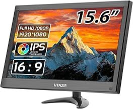 HTNZIR 15.6 inch PC Monitor FHD IPS Display 1920 x 1080P LED Portable Monitor Desktop Monitor with HDMI/VGA/BNC/AV/USB/AV Port,Built-in Speakers,CCTV Monitor, VESA