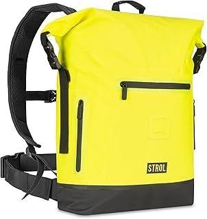 STROL 54L High-Visibility Waterproof Dry Bag with External Splashproof Pockets, 16” Laptop Compartment, and Multi-Use Light Hook