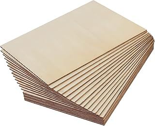20 Pieces 220 x 150 x 3mm Wood Sheets, Thin Plywood Sheets, Unfinished Wooden Board for Woodcraft Model, Crafts, Painting, Engraving