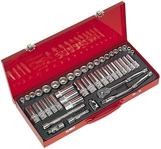 Sealey Ak692 Socket Set 45Pc 3/8Sq Drive 6Pt Walldrive - Duometric