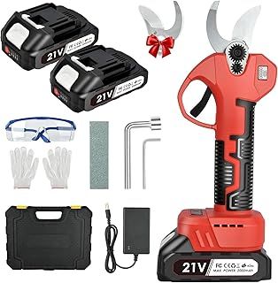 Electric Pruning Shears Cordless: Professional Gardening Scissors Heavy Duty with 2 x 2.0Ah Rechargeable Battery, 1.2 Inch (30mm) Cutting Diameter, LCD Display - Tree Pruner for Garden Branches