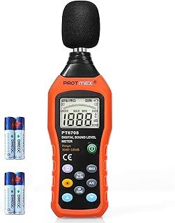 Sound Level Meter, Protmex MS6708 Portable Digital Audio Decibel Sound Level Tester Monitor dB Meter, Measurement Range 30-130 dBA, Accuracy 1.5dB, Noise Meter With Large LCD Screen Display Fast/Slow Selection