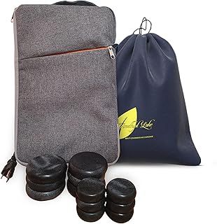 Massage Stone Heater Small Portable Bag, hot rocks massage stones with heater kit for Relax Muscles gives you a Natural Stress free Massage, Hot rocks massage stones with heating bag.