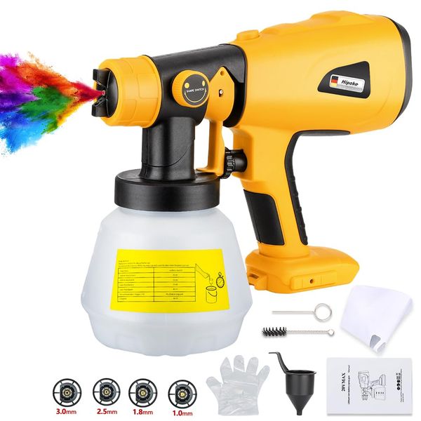 Cordless Paint Sprayer Compatible with Dewalt 18V,20v/60v Lithium Battery,Hipoke HVLP Paint Sprayer Gun for Fencing Decking Wall Ceilings Home Furniture