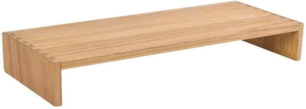 KIRIGEN Monitor Stand Wooden -Desk Stand Wood for Computer/Laptop/TV Printer - Monitor Arms & Stands Desk Riser for Office Organizers -Desktop Workspace lenth 39cm Natural