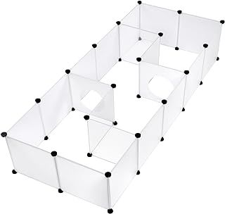 Rabbit Run Guinea Pig Run Hamster Playpen Bunny Puppy Enclosure Exercise Fence DIY White (35x35cm/Panel) 0047WL