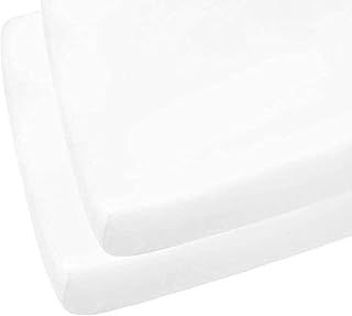 2 x Cot Bed Sheets Super Soft Breathable Polycotton Fitted Sheet 120 x 60 cm (White)