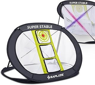 SAPLIZE Golf Chipping Net, Strongly Stable Pop Up X-Shaped Golfing Target Net for Indoor/Outdoor/Backyard Accuracy and Swing Practice, Portable Golf Training Net