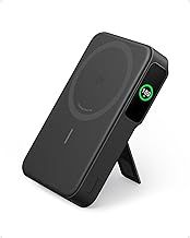 Anker MagGo Power Bank, Qi2 Certified 15W Fast MagSafe Compatible Mobile Charger, 10,000mAh Battery, Smart Display & Foldable Stand, for iPhone 15/14/13/12, Includes USB-C Cable