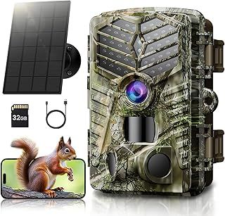 Solareye Wildlife Camera with Night Vision Motion Activated, 2.7K 48MP WiFi Trail Camera IP66 Waterproof 0.2s Trigger, 26pcs 940nm Infrared LEDs Garden Camera with 32GB SD Card for Monitoring (UK)