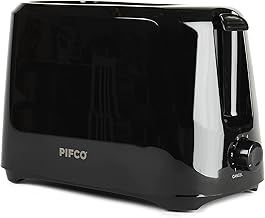 PIFCO® Black Toaster 2 Slice - 700W - 6 Browning Controls & Anti-Jam Function - Compact Design 2 Slice Toaster - Easy to Clean with Removable Crumbs Tray