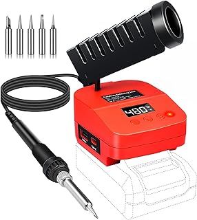 Cordless Soldering Iron for Einhell Power X-Change 18V Battery Fast Heating,Electric Soldering Station with USB&Type C Charge Ports,Adjustable Solder Iron kit for Appliance Repair