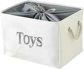 INough Toys Bin for Kids, Storage Baskets for Toys Box Storage Container Baby Storage Bins for Boys and Girls, Toy Chest with Handle and Drawstring, Perfect for Nursery Room Kidsroom,Playroom (Large)