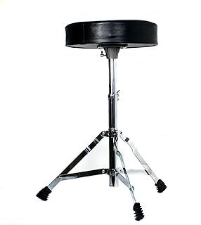 RockJam DP-001 Adjustable Drum Stool Drum Throne with Padded Seat, Black, ‎35 x 30 x 10 cm