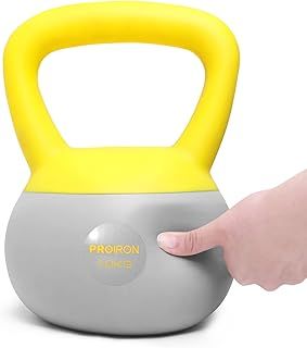 PROIRON Soft Kettlebell 2kg, 4kg, 6kg, 8kg, 10kg, Kettle Bells with Iron Sand, Non-slip Handle, kettle weights for Fitness, Exercise, Workout, Home Gym, Strength Training, Bodybuilding Weight Lifting